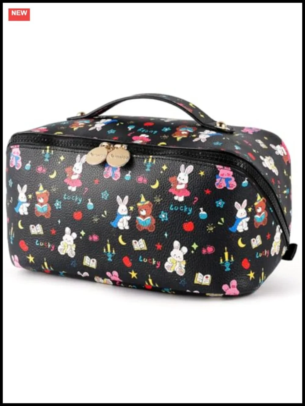 Large Travel Makeup Bag for Women, Waterproof PU Leather Cosmetic Organizer,